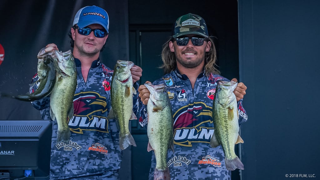 UNIVERSITY OF LOUISIANA-MONROE LEADS DAY ONE OF YETI FLW COLLEGE FISHING NATIONAL CHAMPIONSHIP PRESENTED BY LOWRANCE C-MAP GENESIS ON RED RIVER
