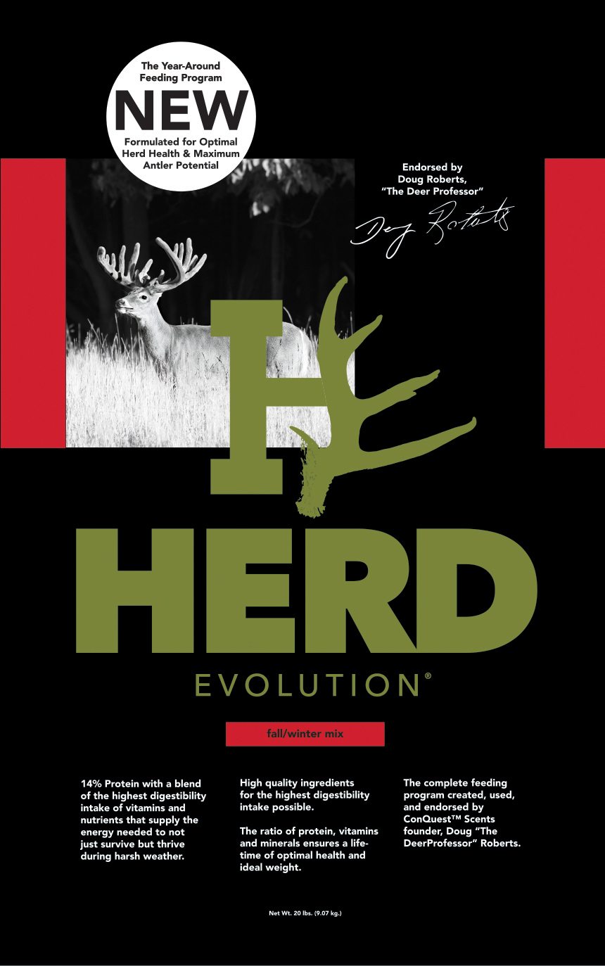 ACHIEVE MAXIMUM GENETIC ANTLER POTENTIAL WITH YEAR-ROUND NUTRITIONAL DEER FEEDING PROGRAM BY HERD EVOLUTION®