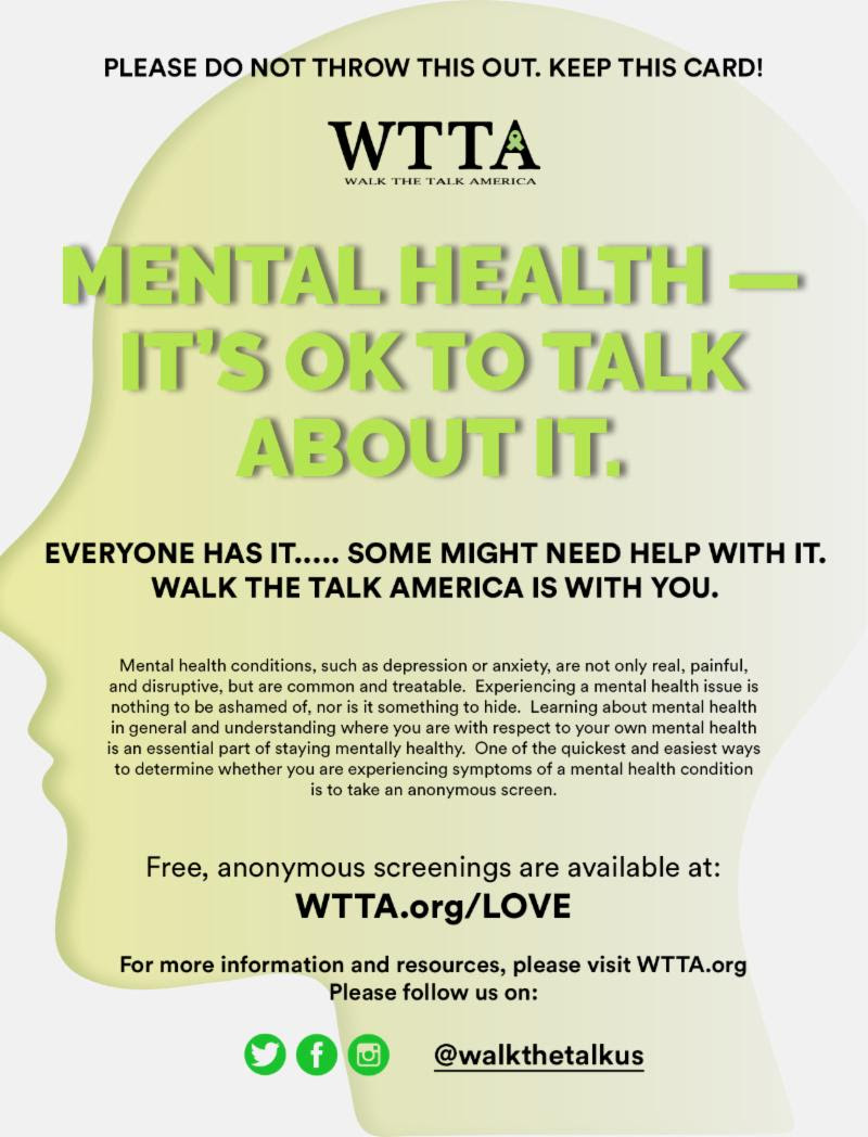 Mental Health America and Walk the Talk America Join Forces to Combat Suicide