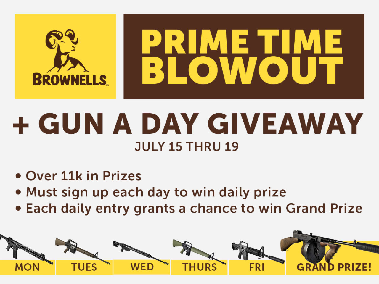 Brownells Prime Time Blowout Features Deals & Free Guns