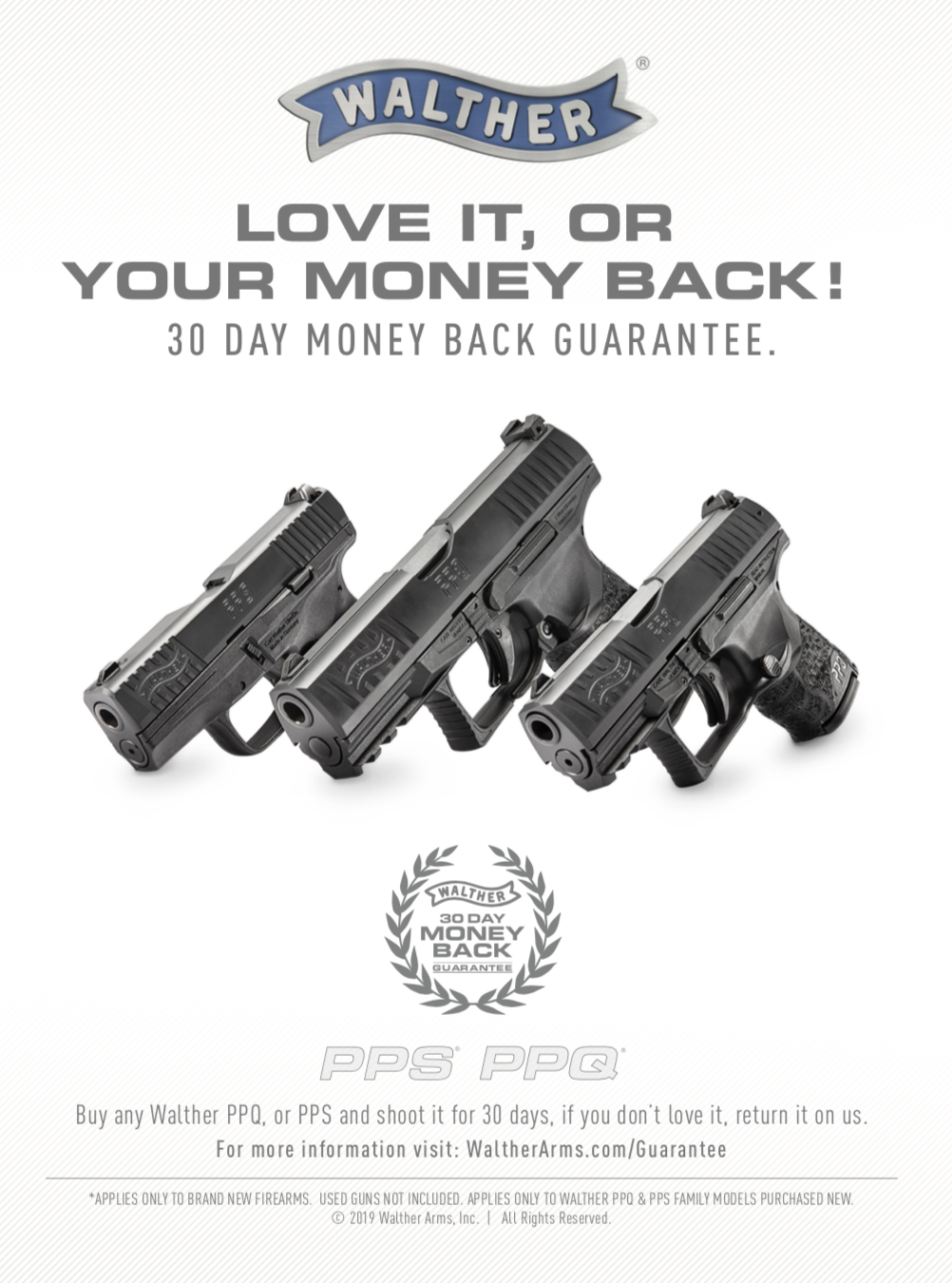 Walther Extends the Industry’s First 30-Day Money Back Guarantee to PPQ & PPS Pistols